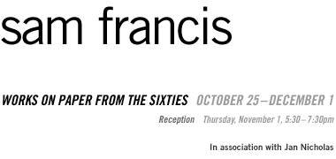 Sam Francis: Works on Paper from the Sixties